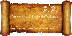Perdéli Petróniusz névjegykártya